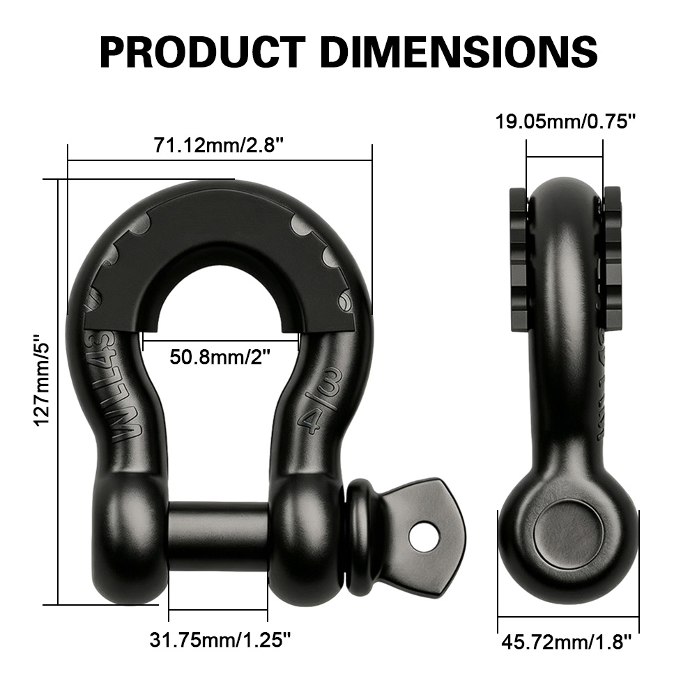 D Ring Shackle 3/4 - 2개 3/4 D링 섀클 19톤 견인