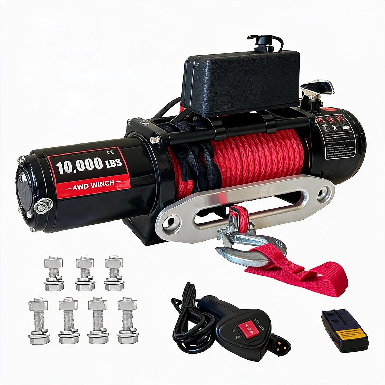 Winch Fairlead Hawse Aluminum - 10,000파운드(약 4,536kg) 용량의 전기 윈치, 12V
